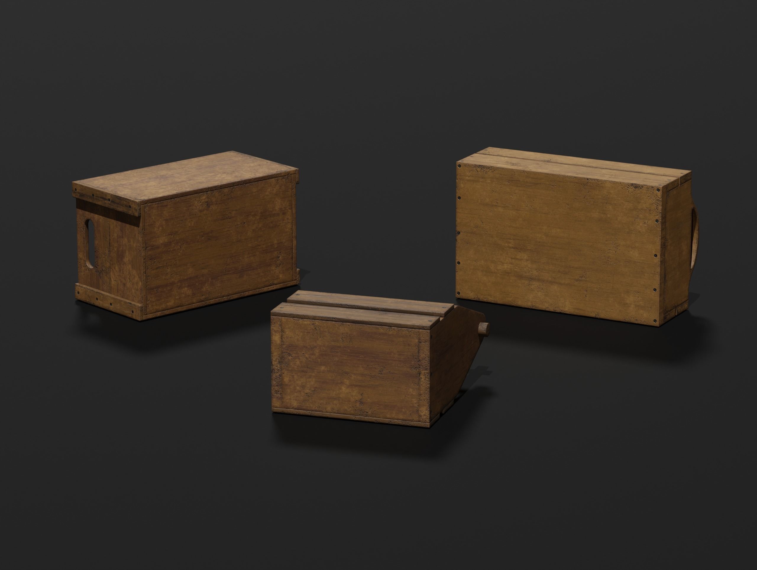 Wooden Crate Small Pack 2 PBR 10 Low-poly 3D model_22