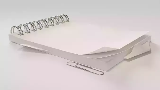Simple Notepad with Ringbinders Low-poly 3D model