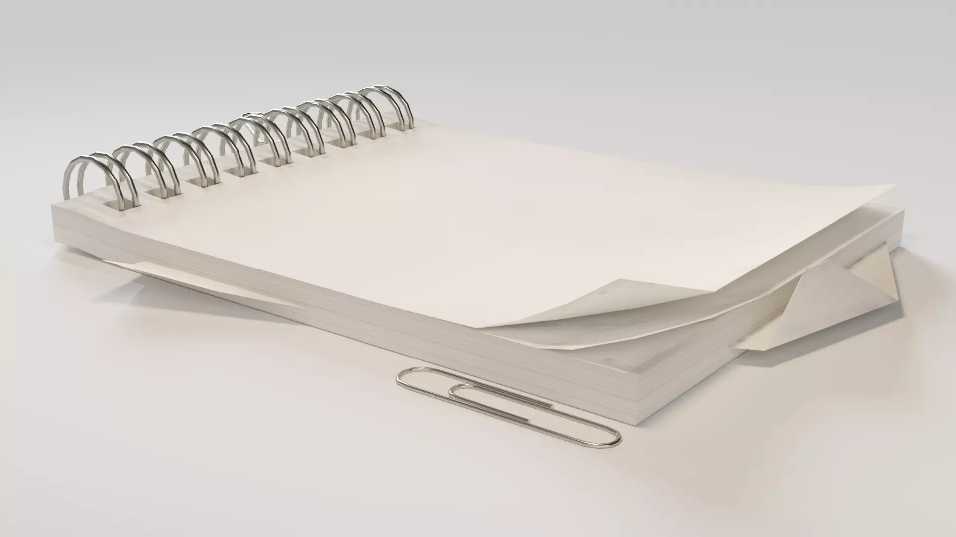Simple Notepad with Ringbinders Low-poly 3D model_0