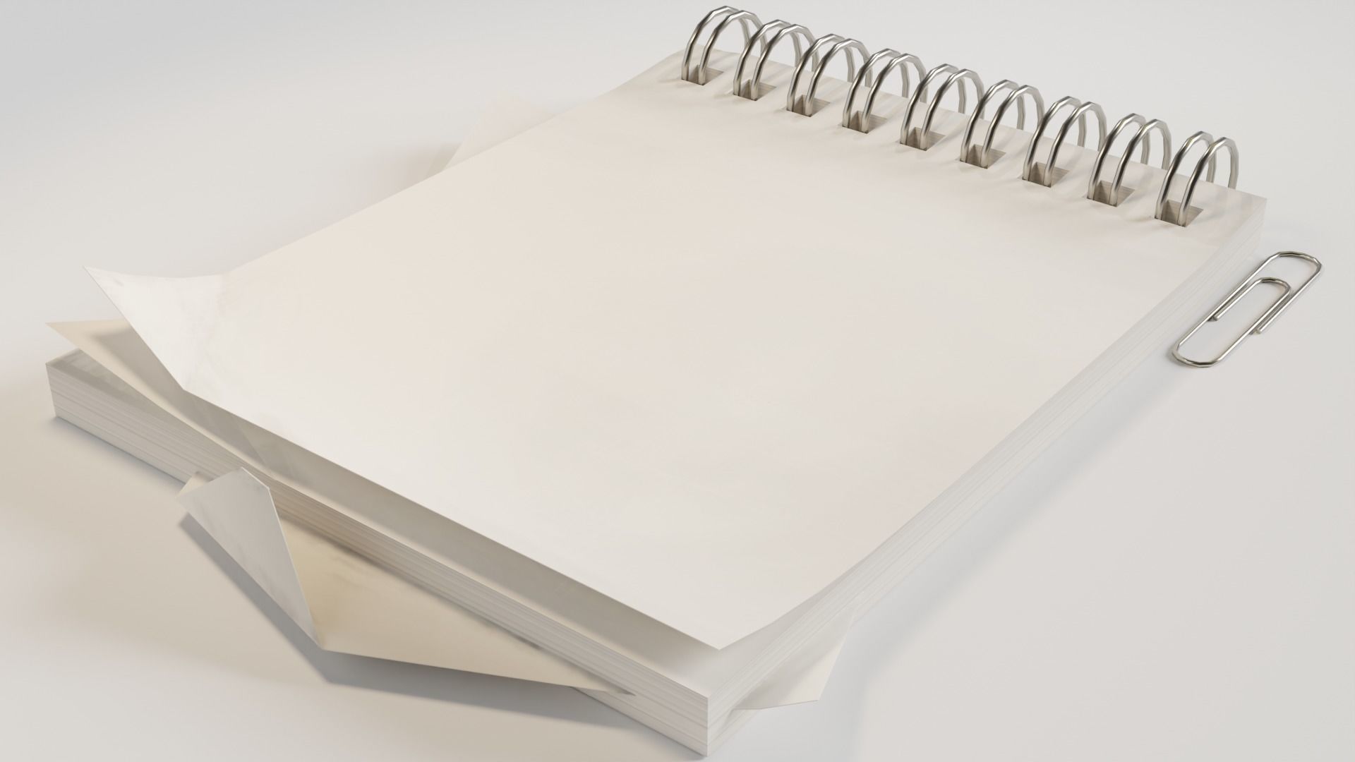 Simple Notepad with Ringbinders Low-poly 3D model_1