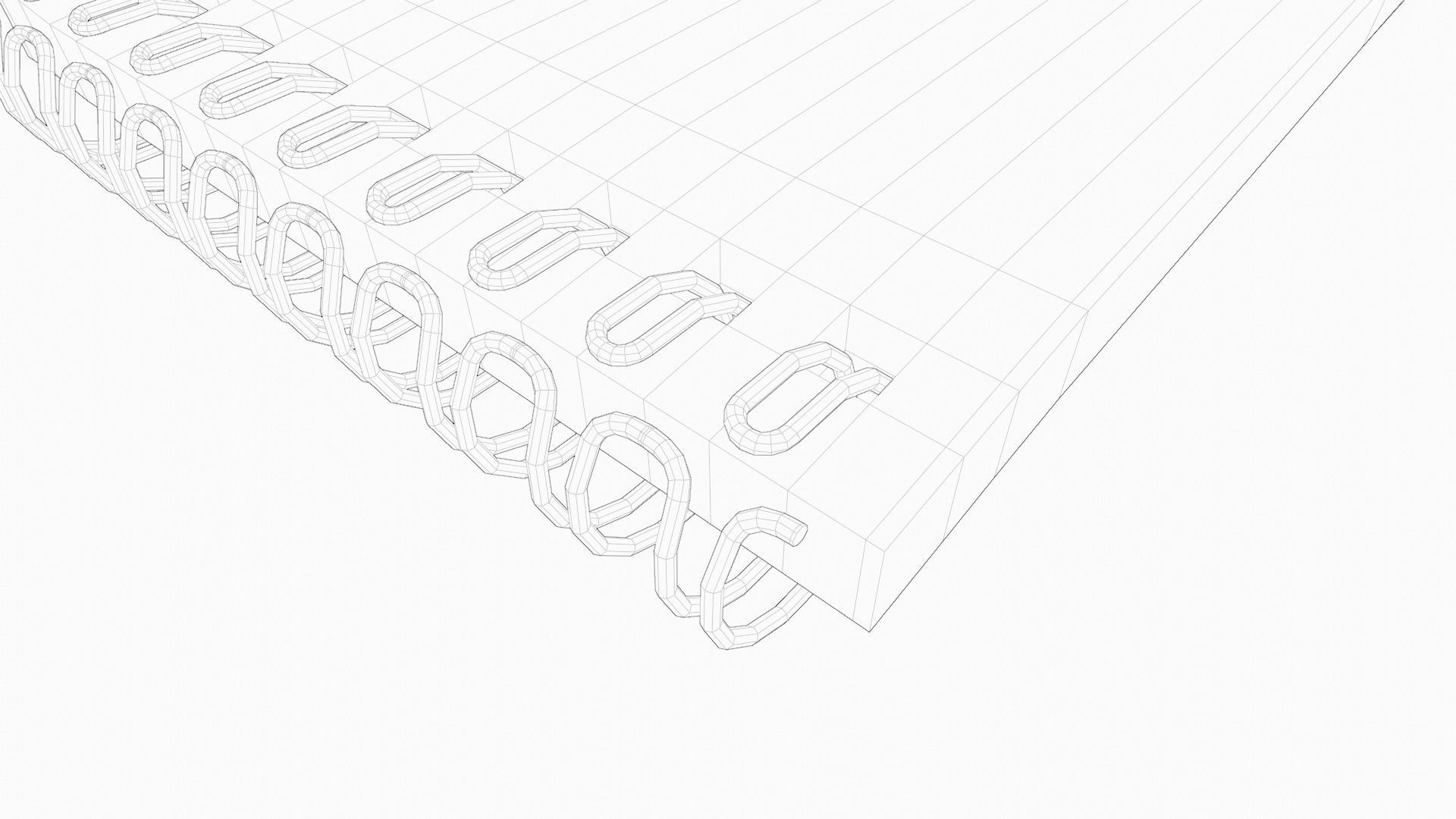 Simple Notepad with Ringbinders Low-poly 3D model_7