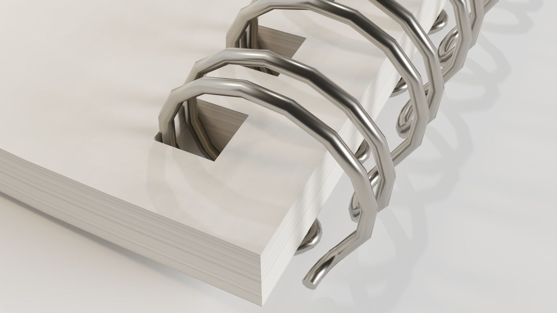 Simple Notepad with Ringbinders Low-poly 3D model_3