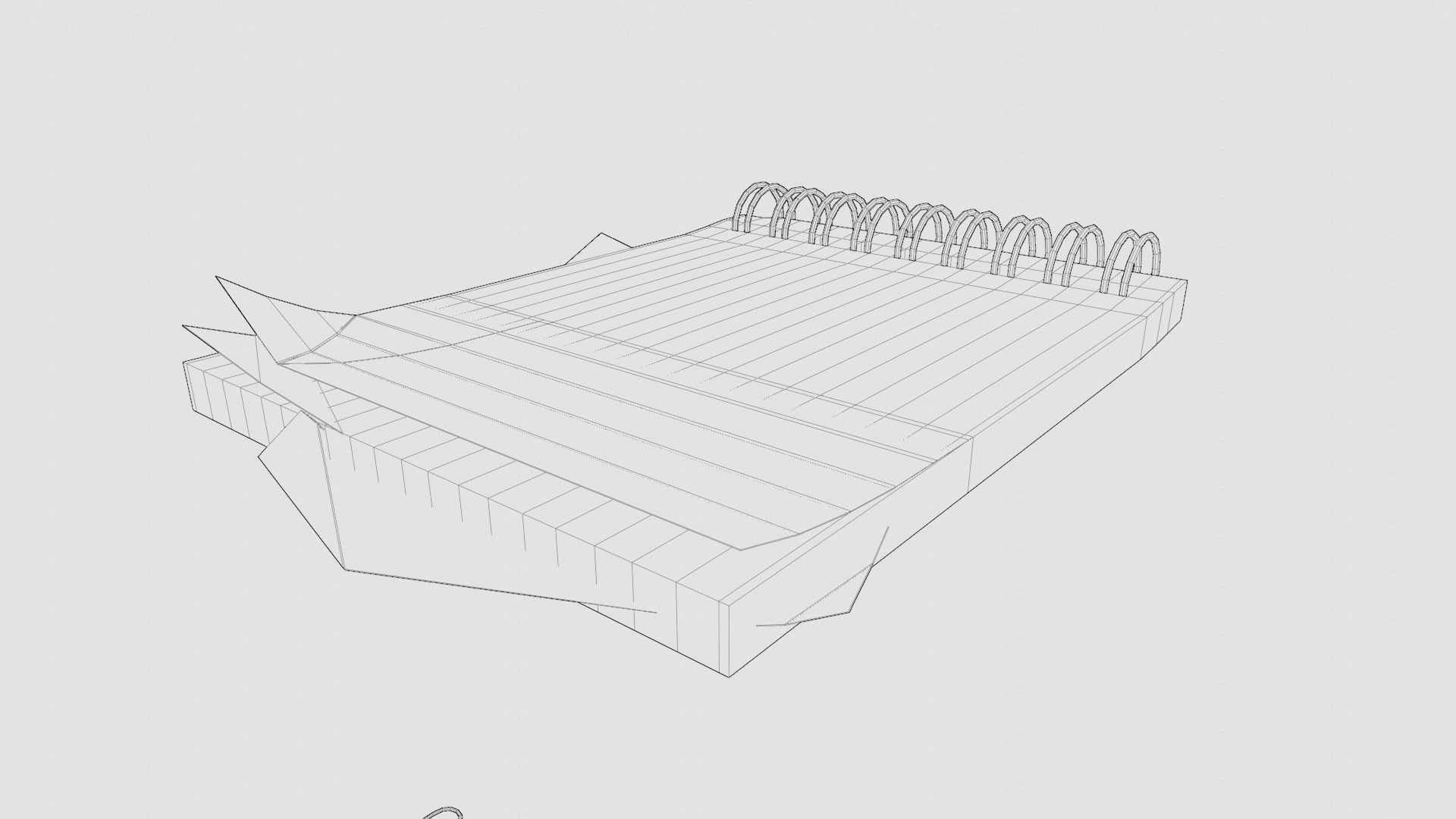 Simple Notepad with Ringbinders Low-poly 3D model_9