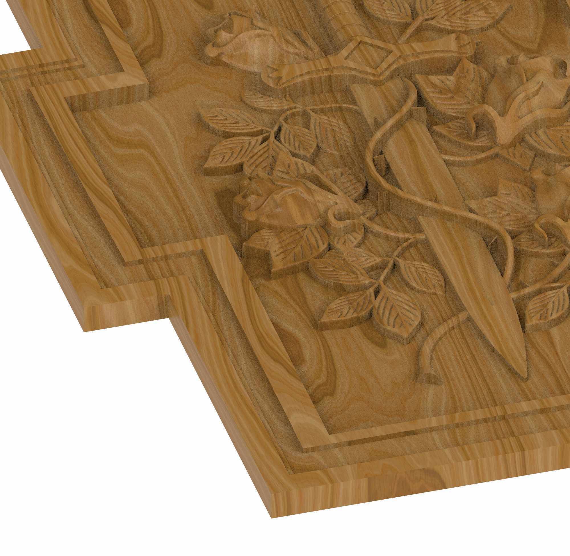 Carved panel painting STL 3D model_3