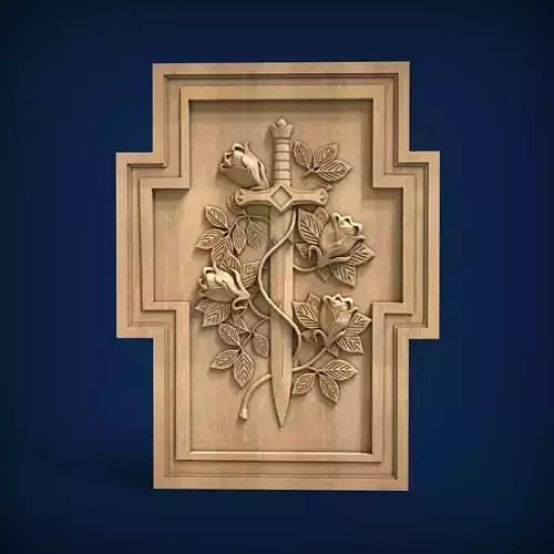 Carved panel painting STL
