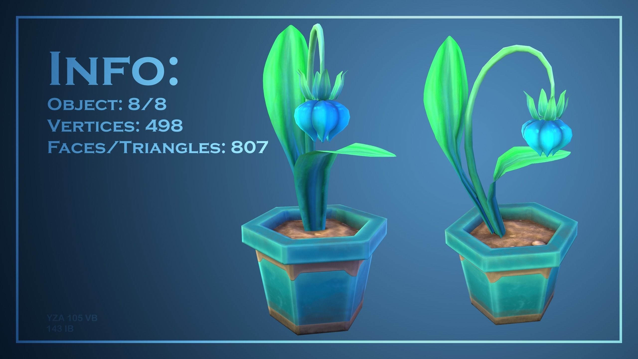 Flower Lamp Grass from Genshin Impact Low Poly Game Ready Low-poly 3D model_3