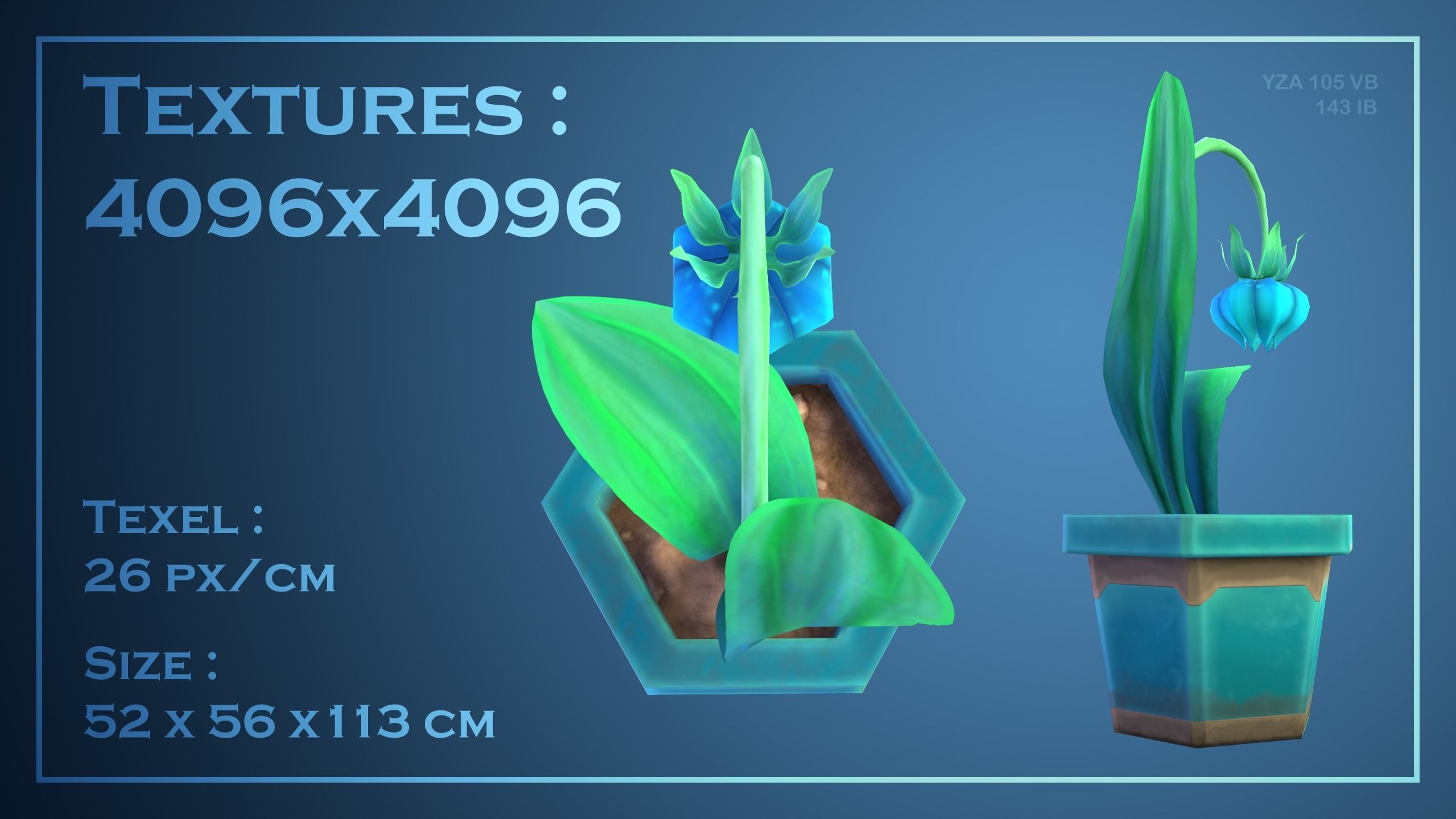 Flower Lamp Grass from Genshin Impact Low Poly Game Ready Low-poly 3D model_5