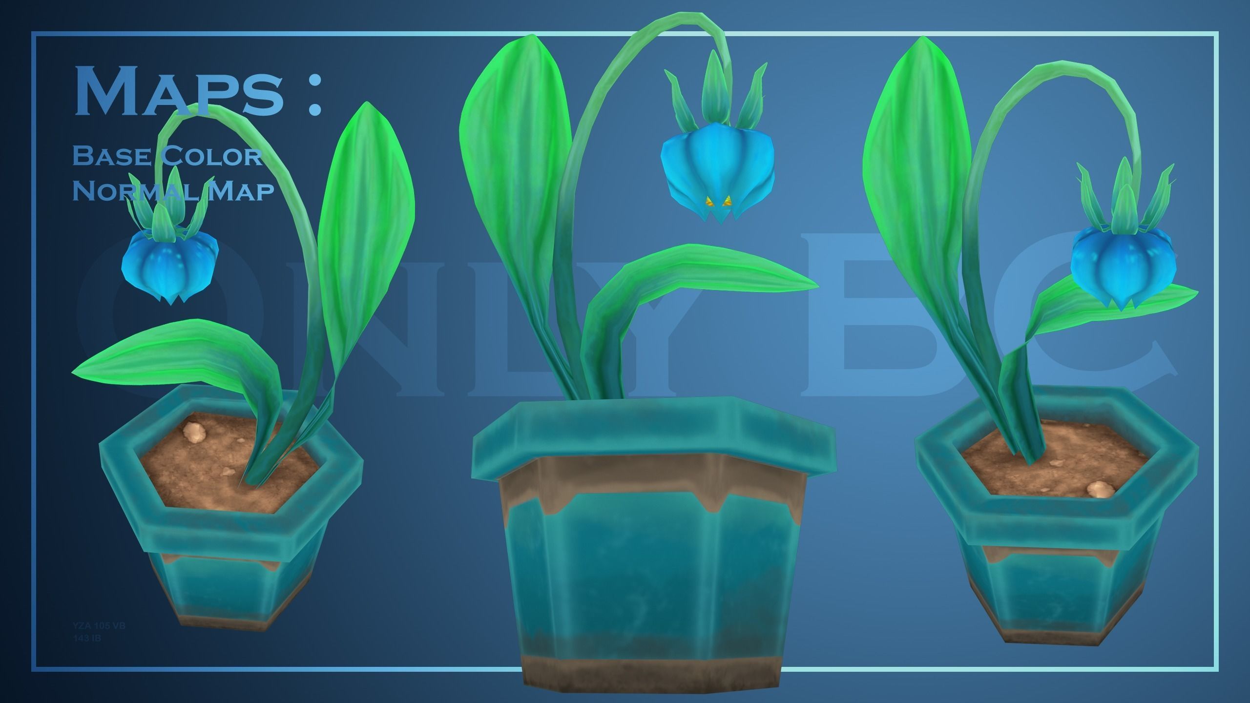 Flower Lamp Grass from Genshin Impact Low Poly Game Ready Low-poly 3D model_4