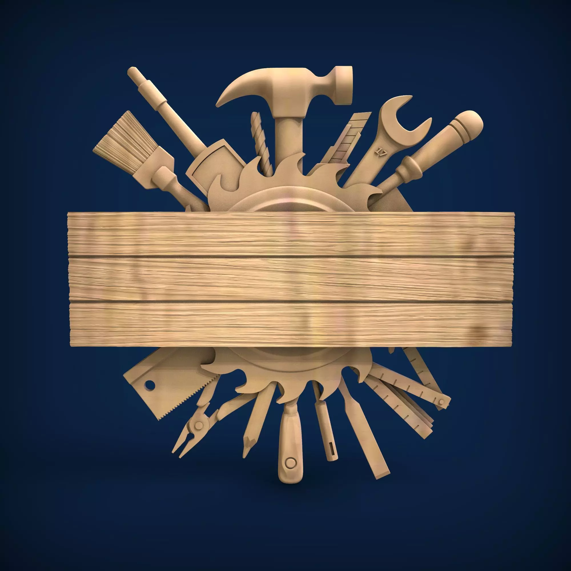 Carved panel painting STL 3D model