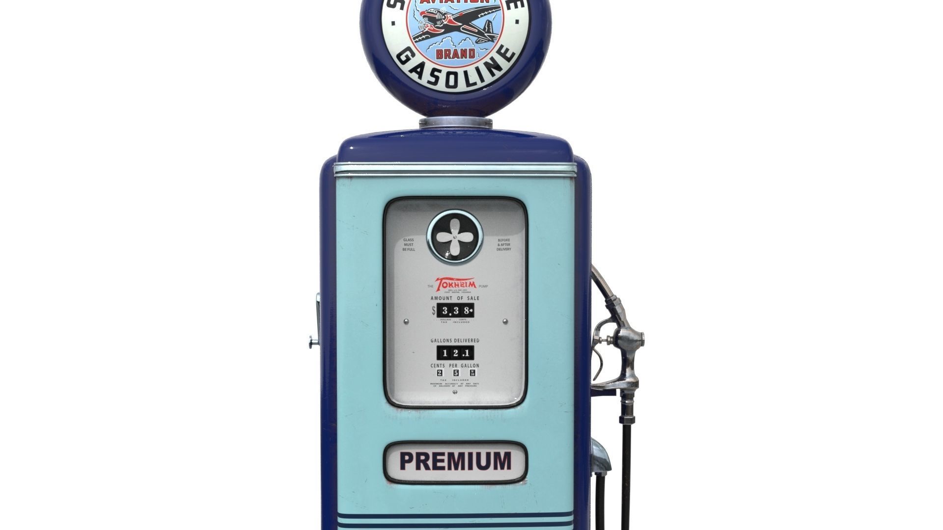 Vintage SMITH-O-LENE Gas Pump 1948 3D model_2