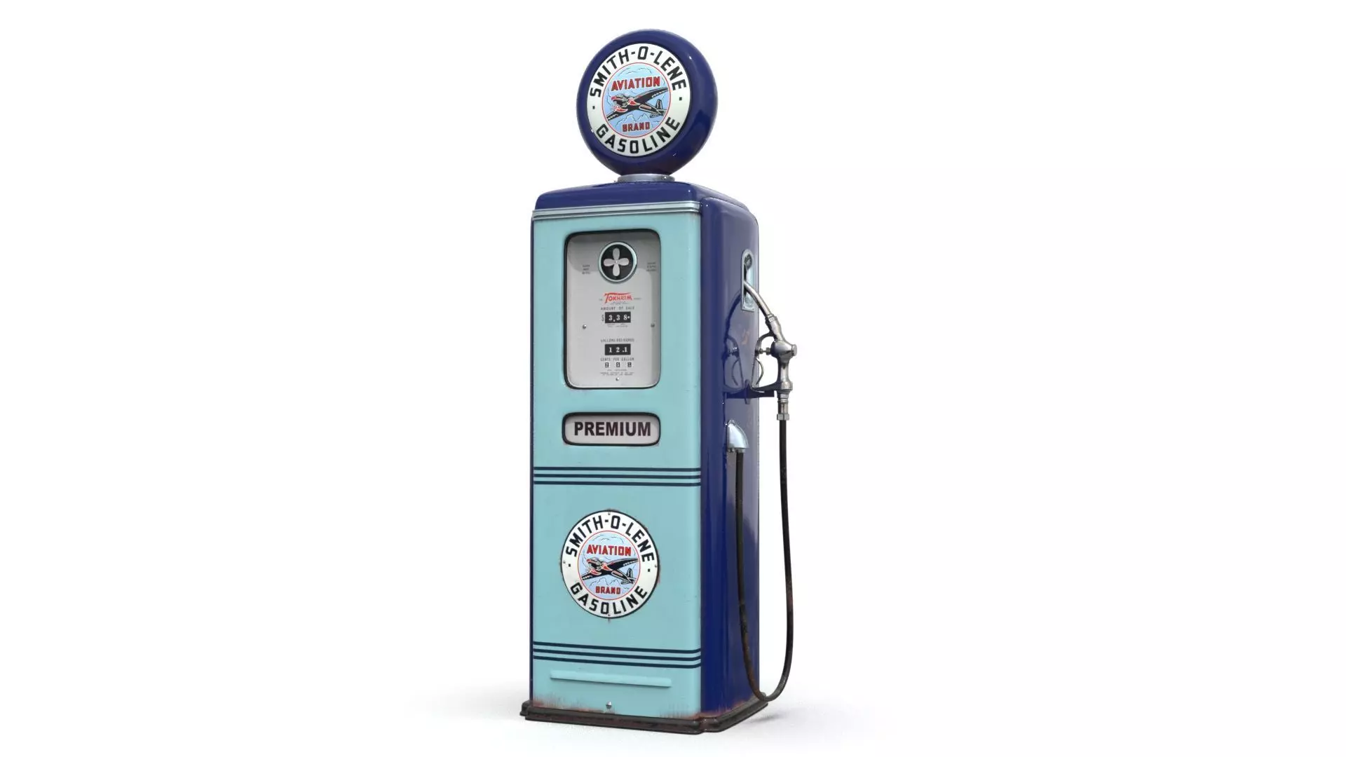 Vintage SMITH-O-LENE Gas Pump 1948 3D model_0