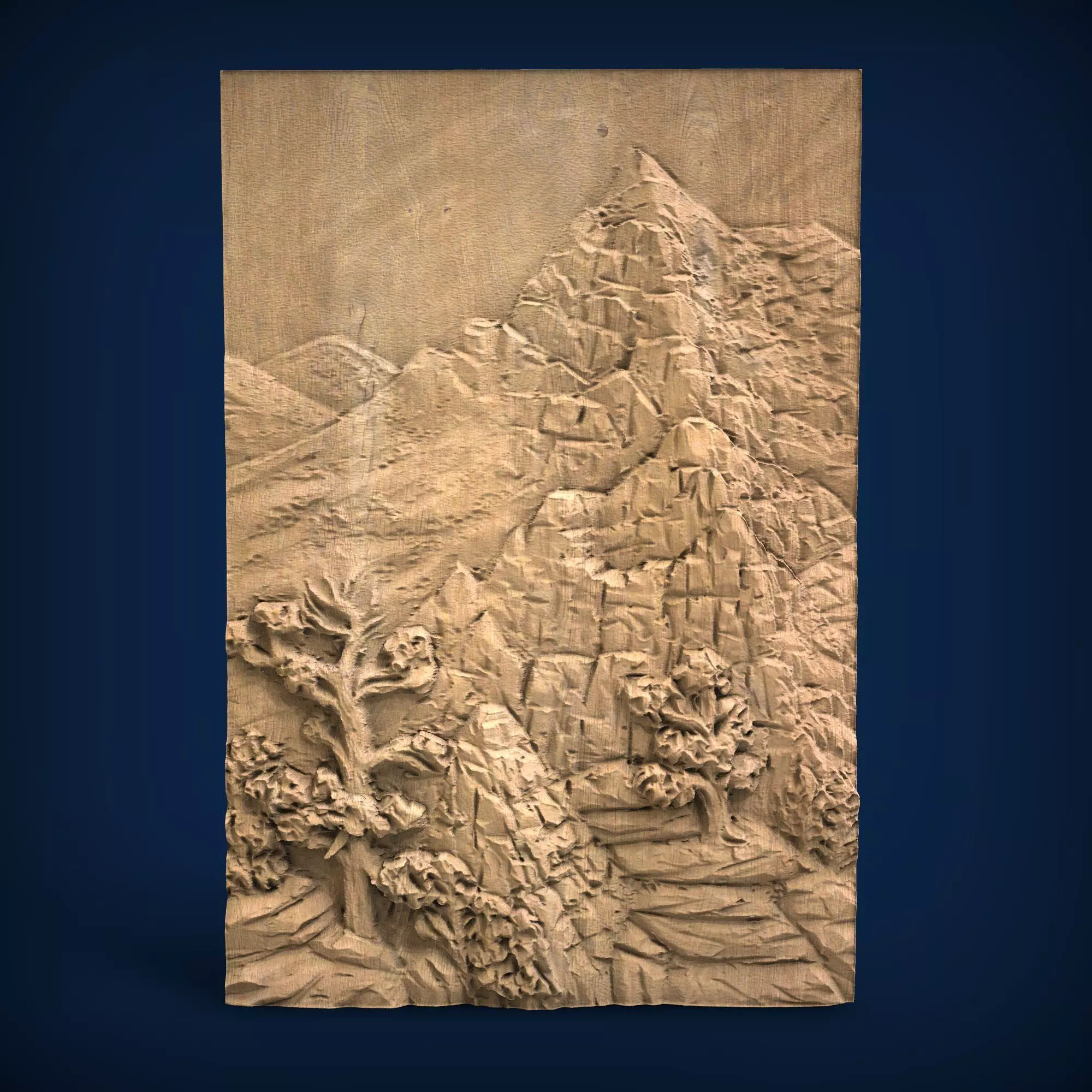 Carved panel painting STL 3D model_0