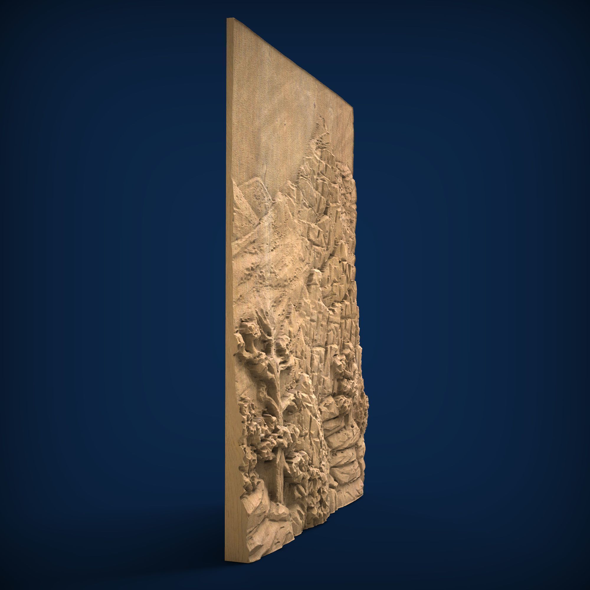 Carved panel painting STL 3D model_1
