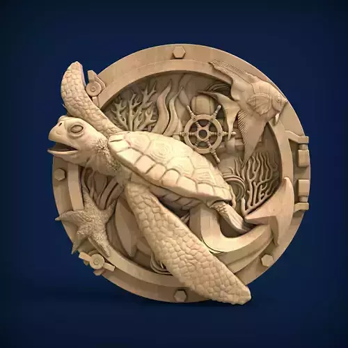 Carved panel painting STL