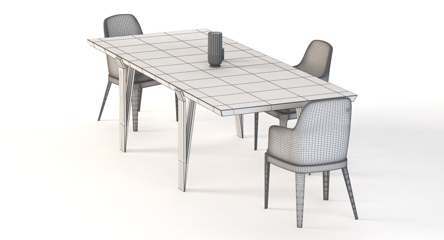 David Dining Table 102 And Chair 3D model_10