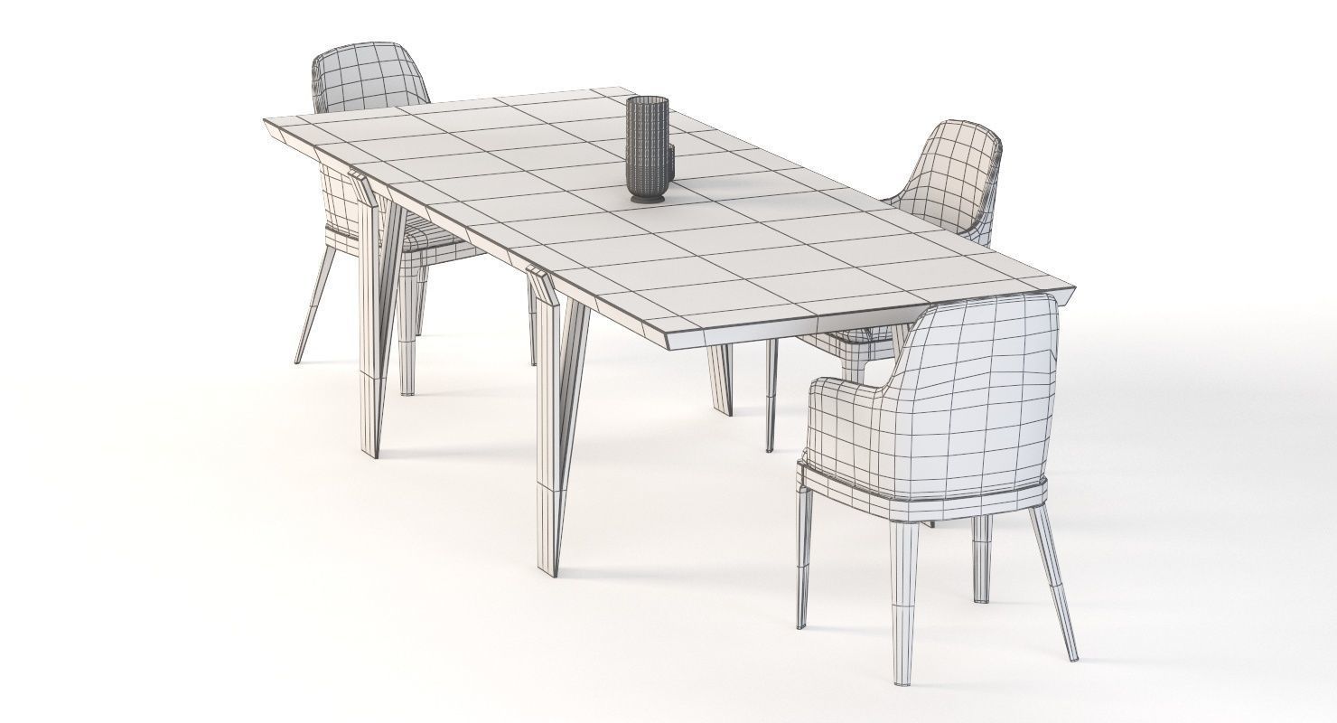 David Dining Table 102 And Chair 3D model_11