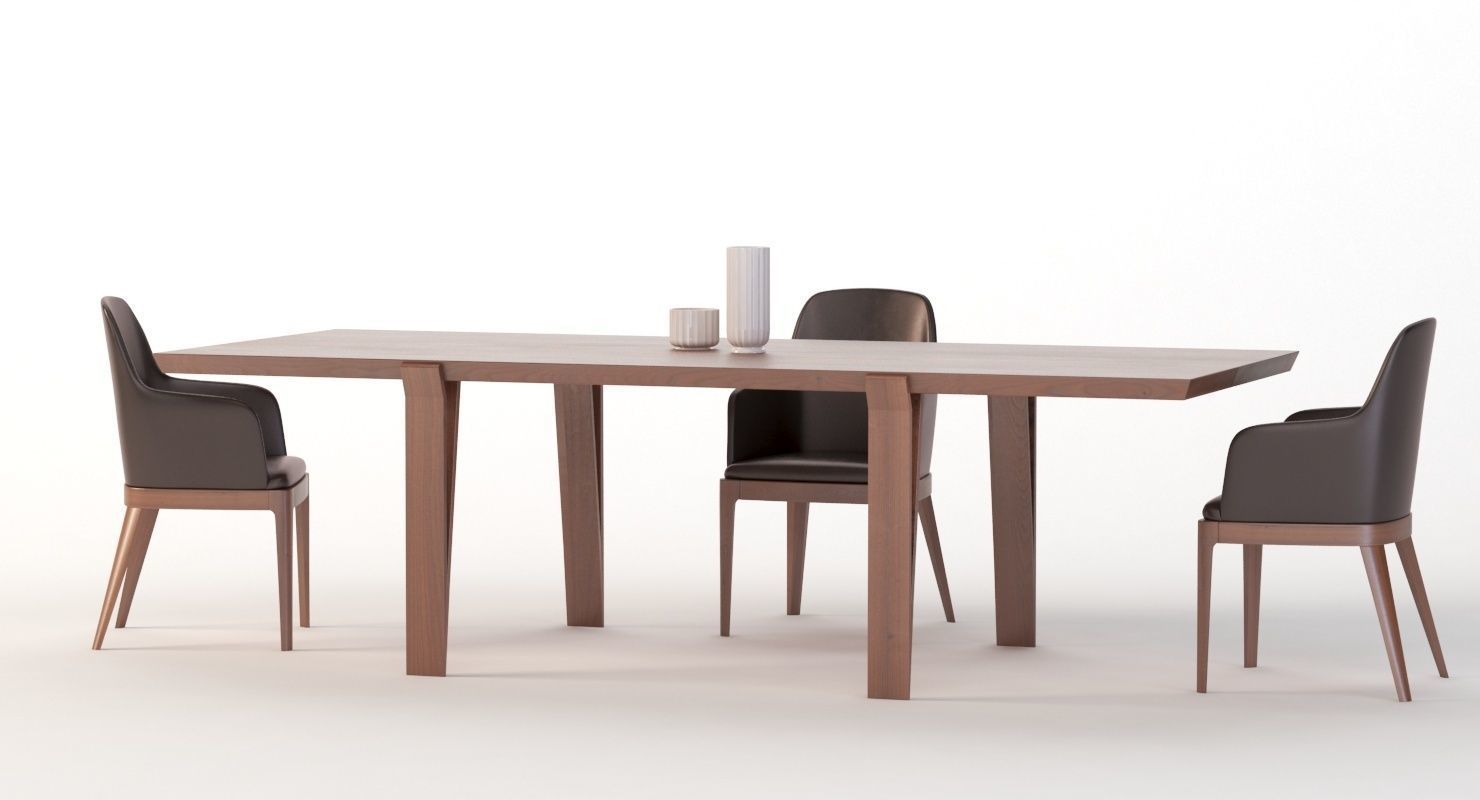David Dining Table 102 And Chair 3D model_1