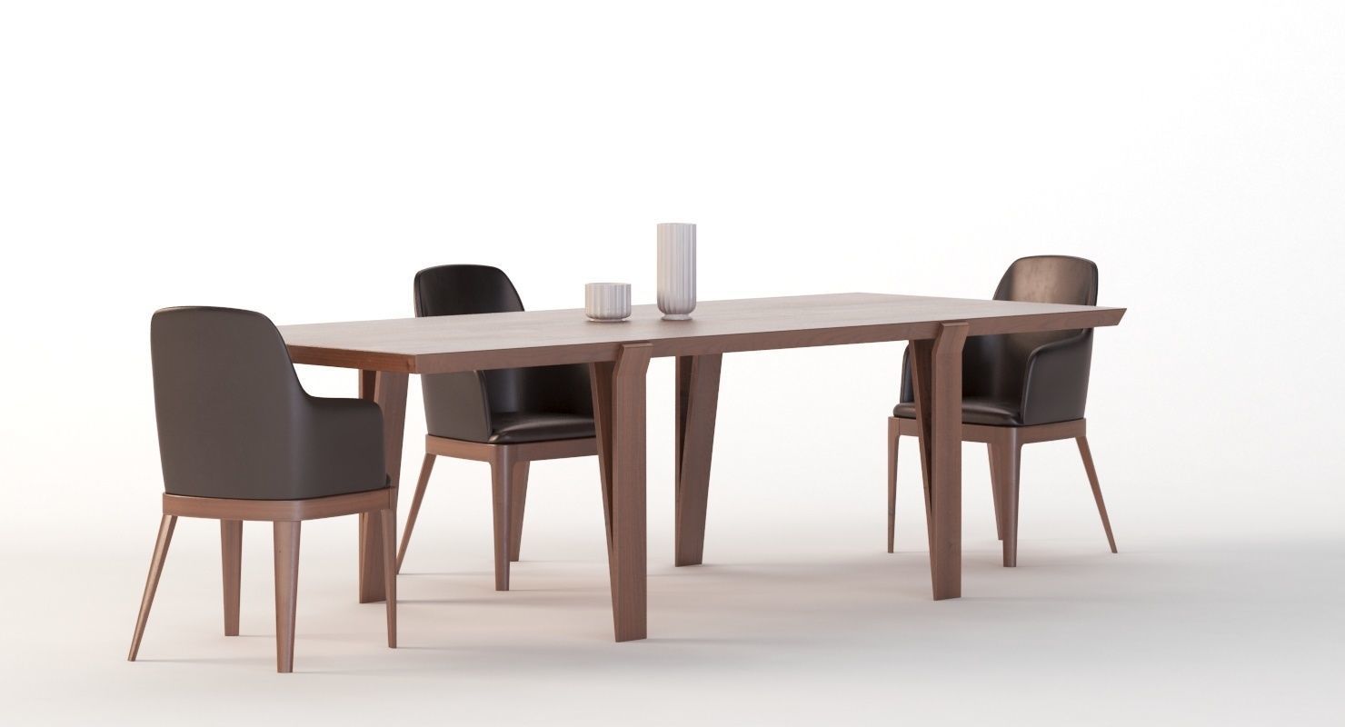 David Dining Table 102 And Chair 3D model_2