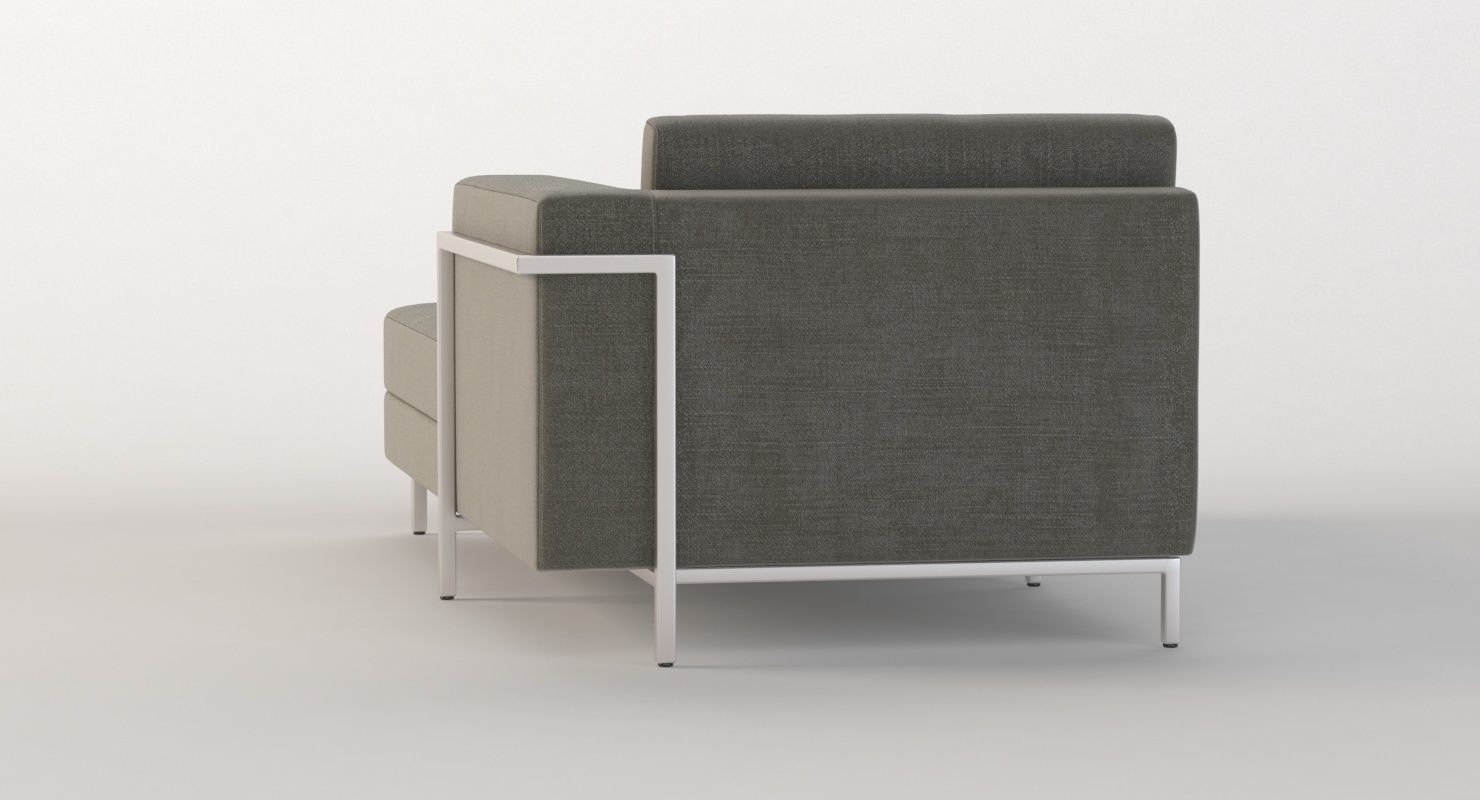 Davenport Bi Sectional Chaise Daybed 3D model_3