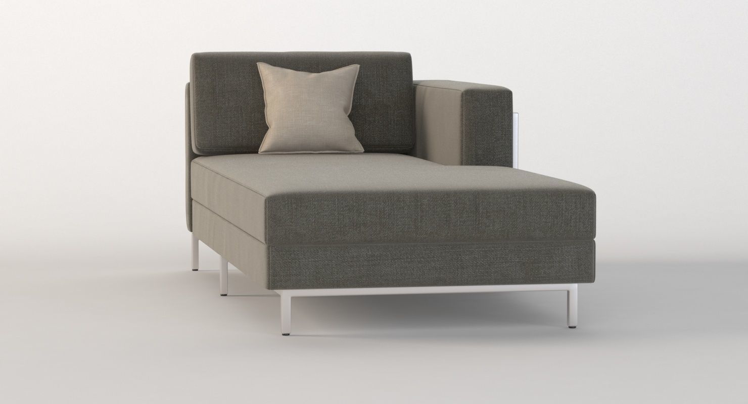 Davenport Bi Sectional Chaise Daybed 3D model_6
