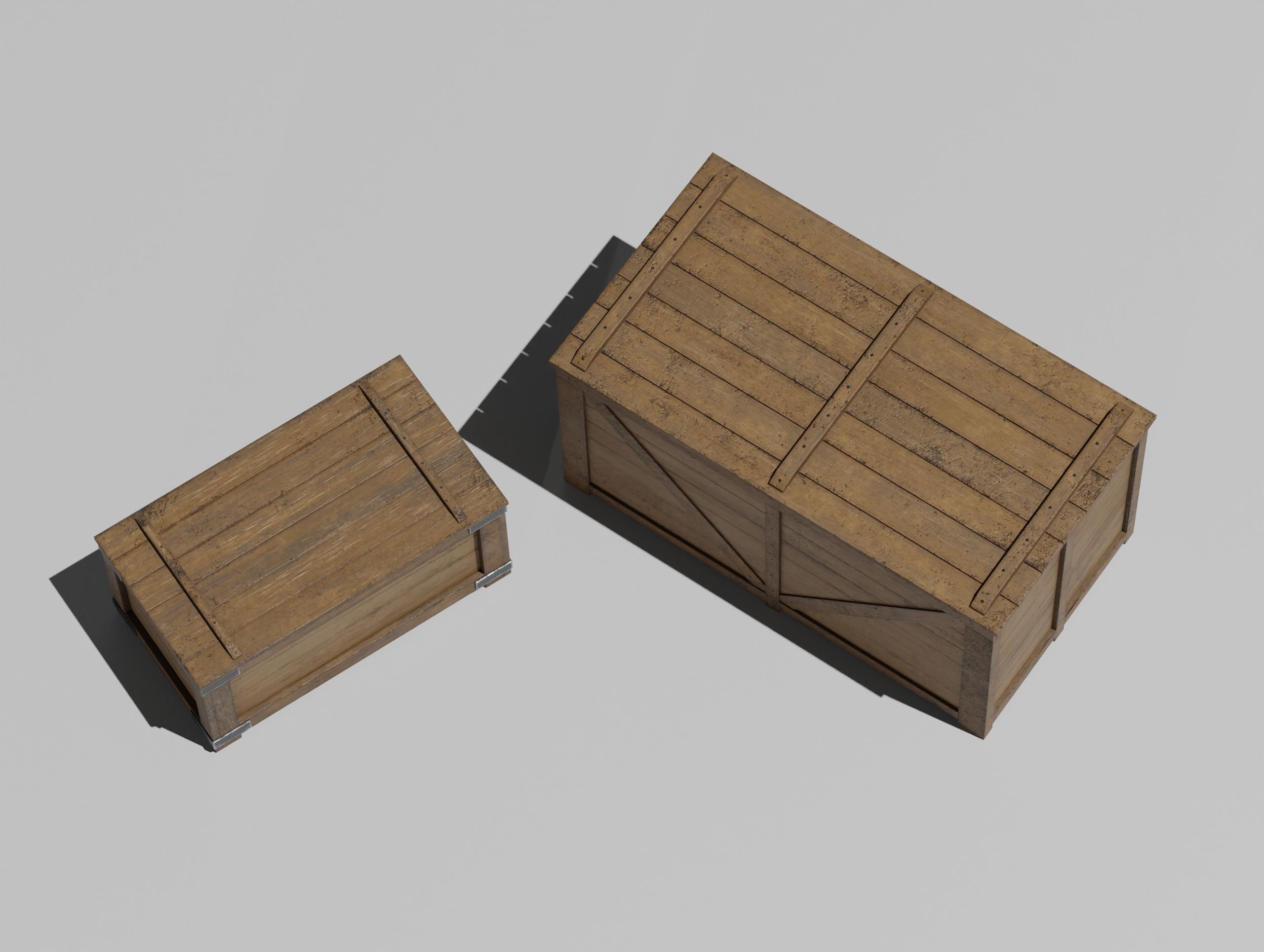 Wooden Crate Small Pack 3 PBR 4 Low-poly 3D model_19