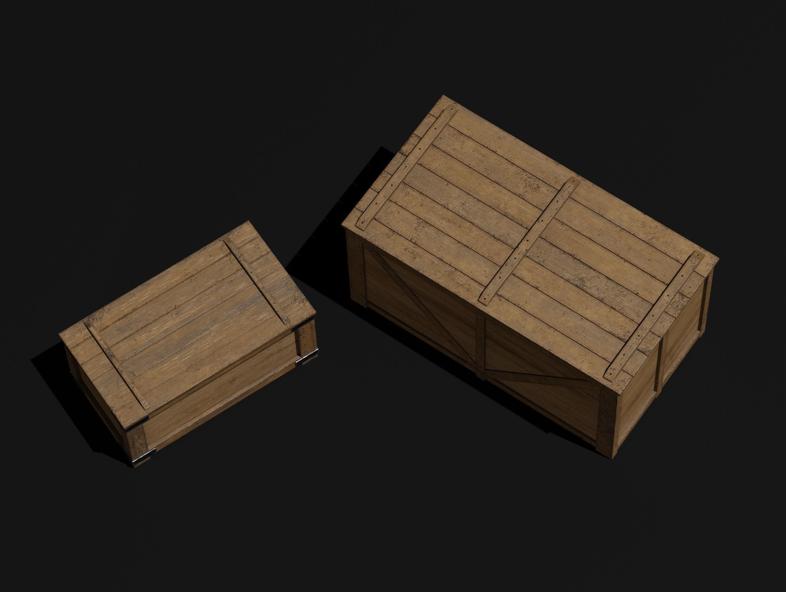 Wooden Crate Small Pack 3 PBR 4 Low-poly 3D model_20