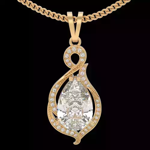 Lux pendant silver gold printable jewelry 3D model