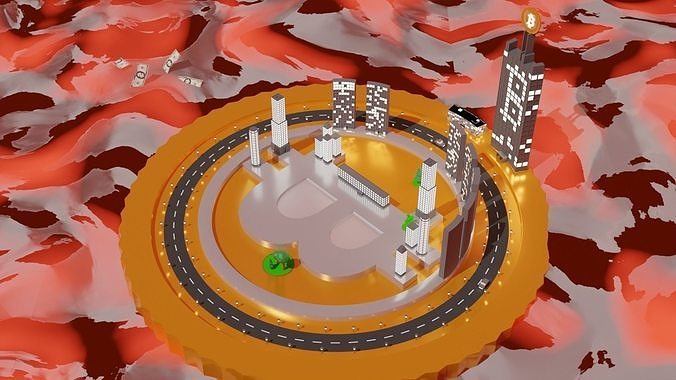 Bitcoin island rescue  Low-poly 3D model