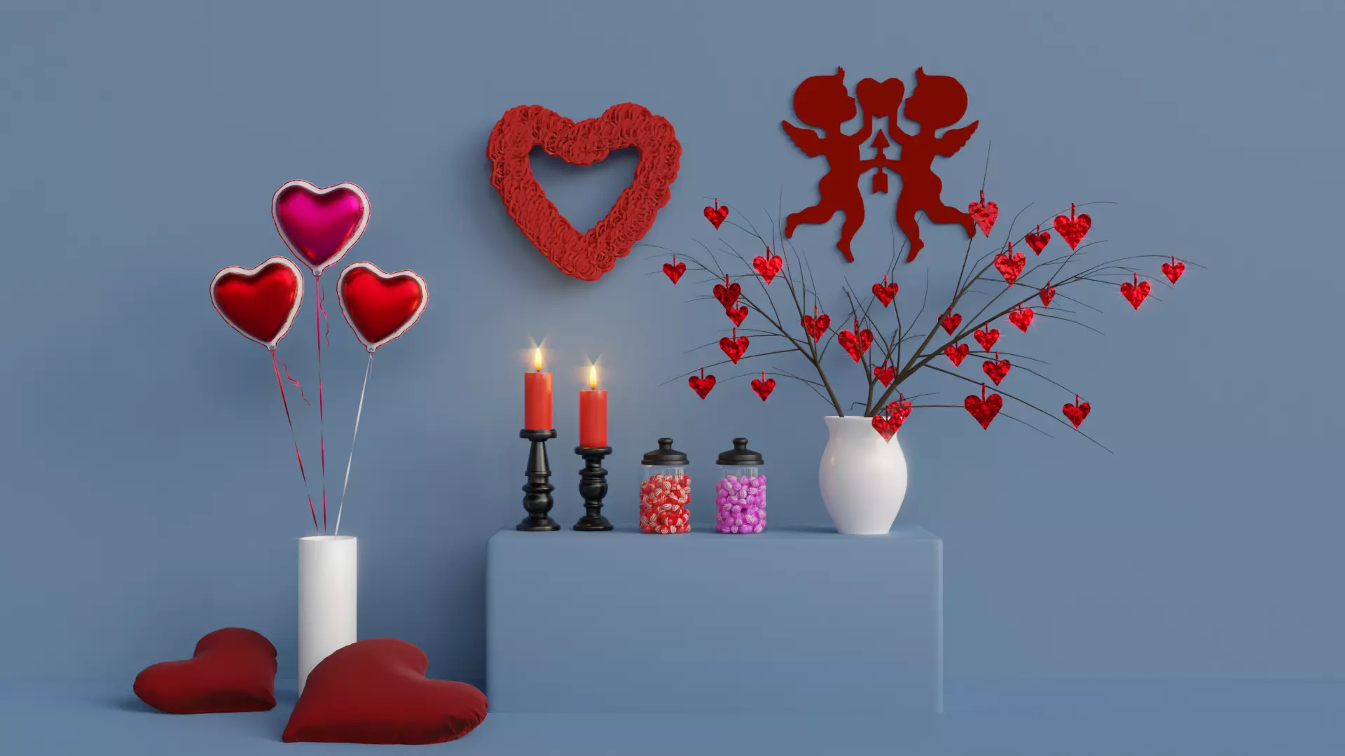 Valentines day set 3D model