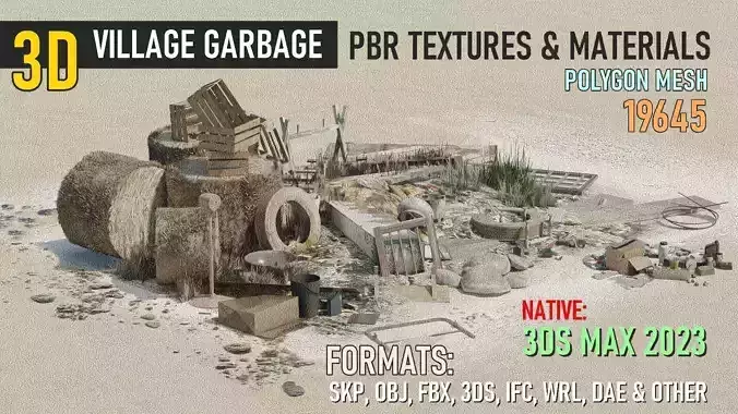 Village Garbage Low-poly 3D model