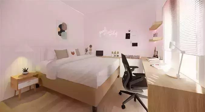 Modern 2021 Teen Bedroom 4x3m