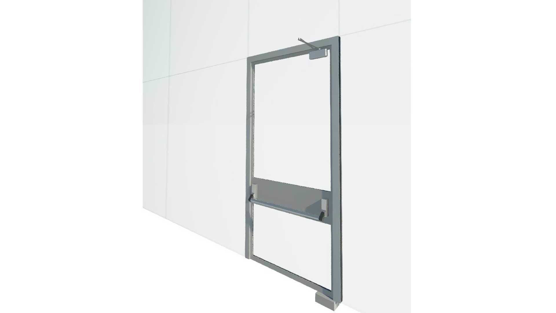Emergency Curtain Wall Panel Door 3D model_6