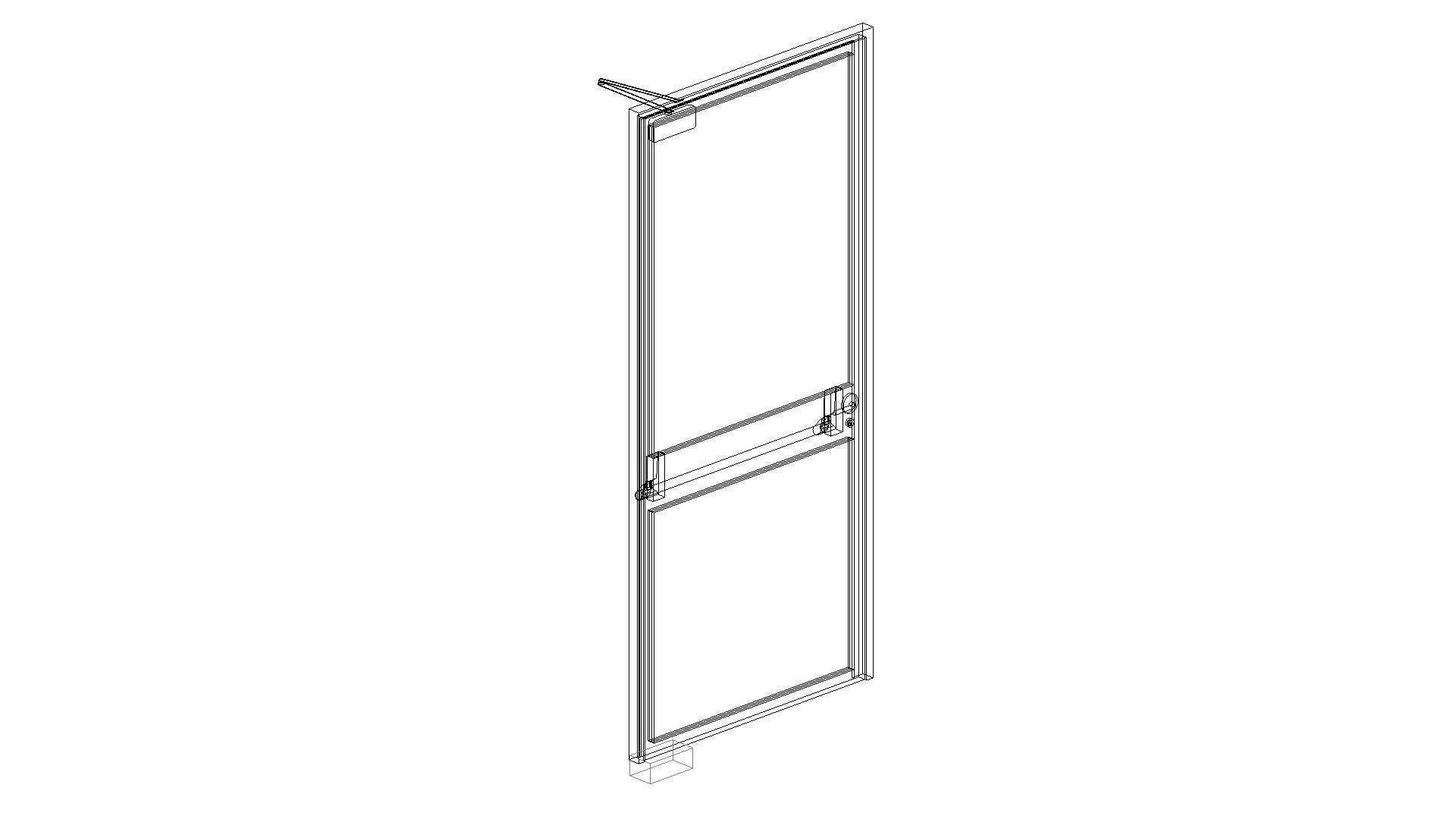 Emergency Curtain Wall Panel Door 3D model_9