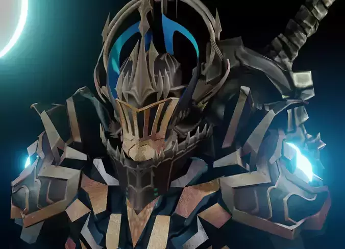 Orkious man in armor with lights