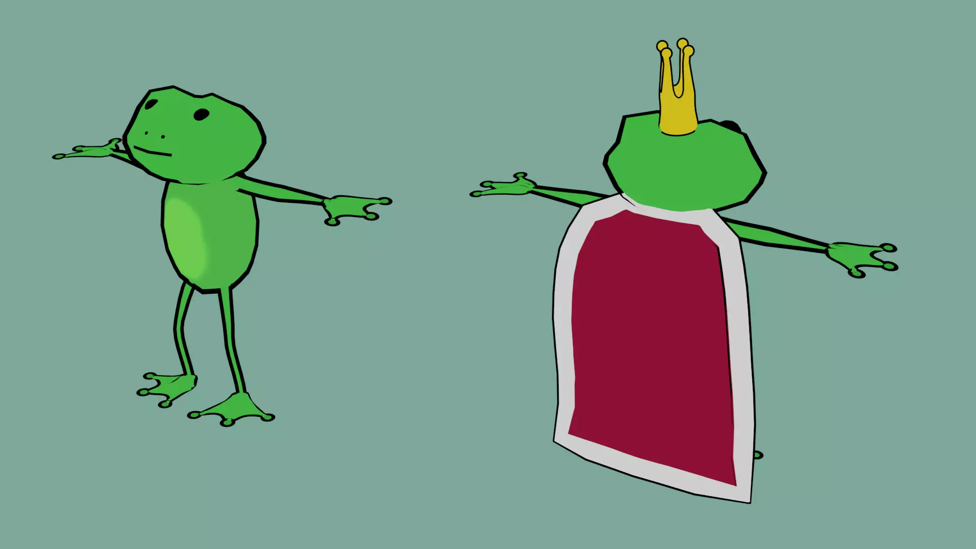 cartoon frog Low-poly 3D model_0