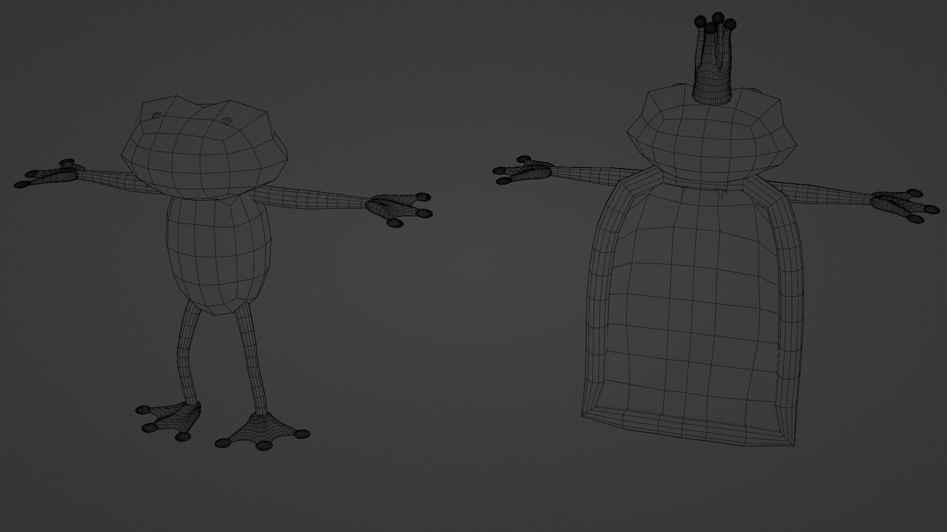 cartoon frog Low-poly 3D model_3