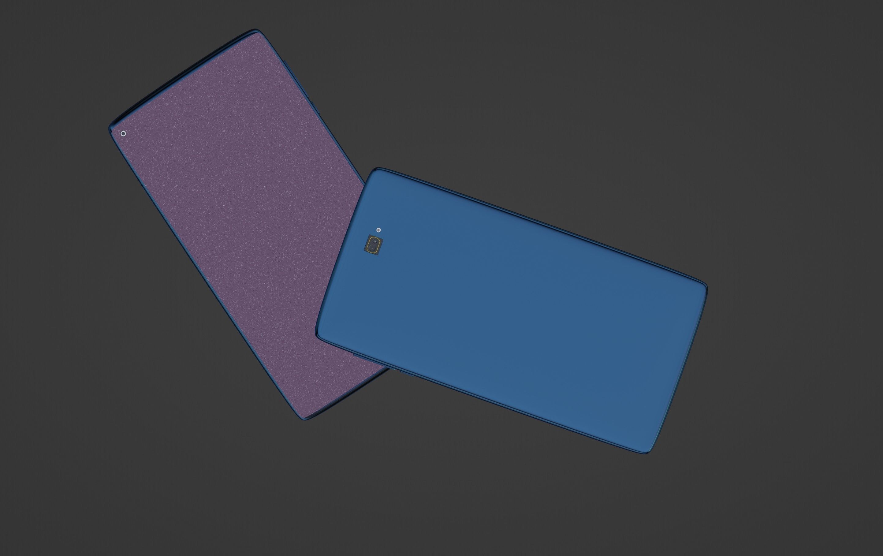 Blue modern smartphone 3D model_4