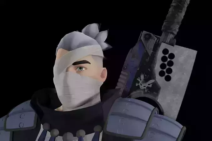 Hashira character holding sword 3D model