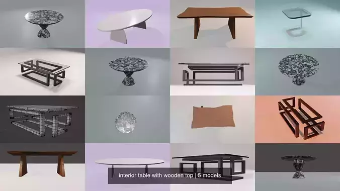 interior table with wooden top