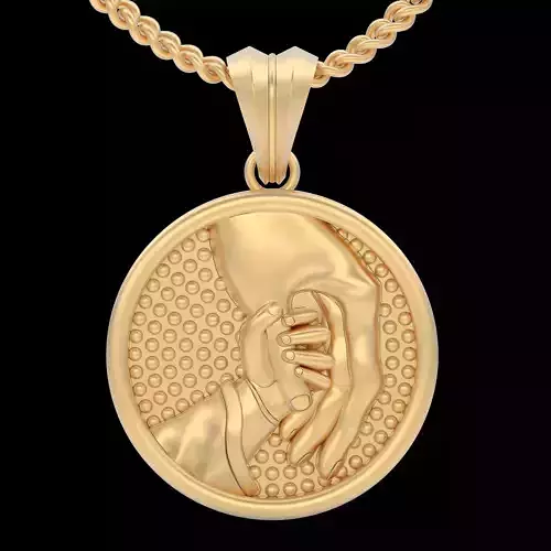 Good mother and child pendant  gold printable jewelry 3D model
