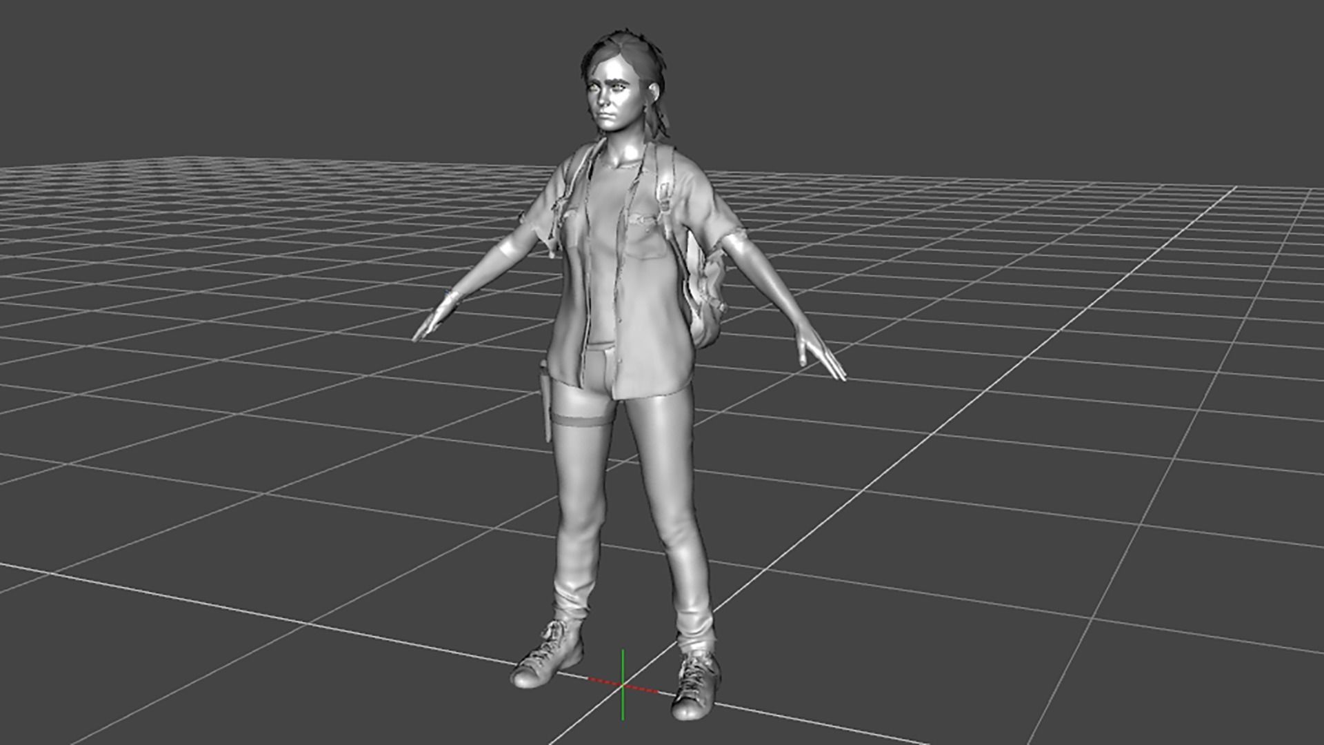 Ellie Williams The Last of Us Part 2 Low-poly 3D model_11