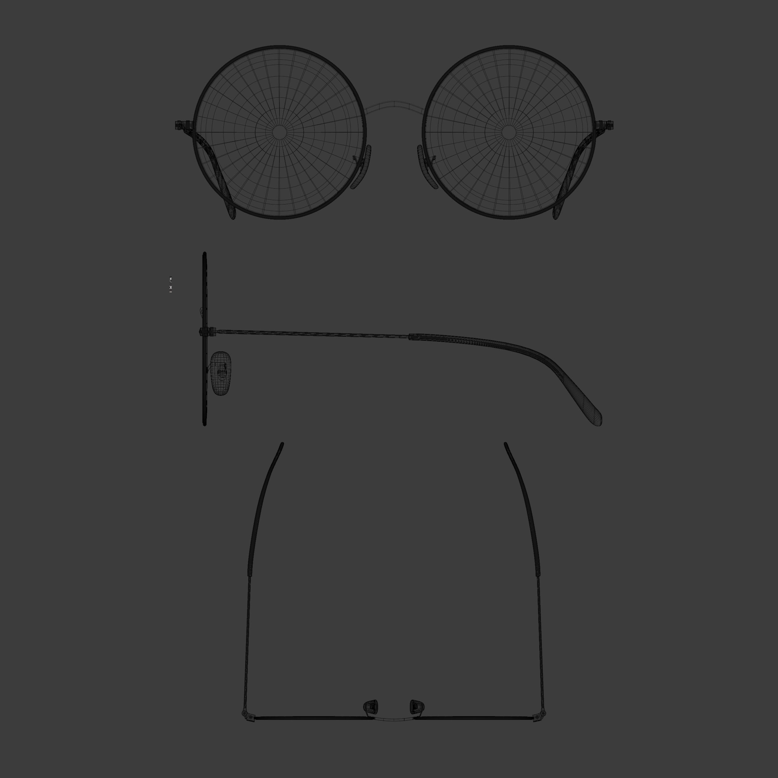 Sunglasses round 3D model_6