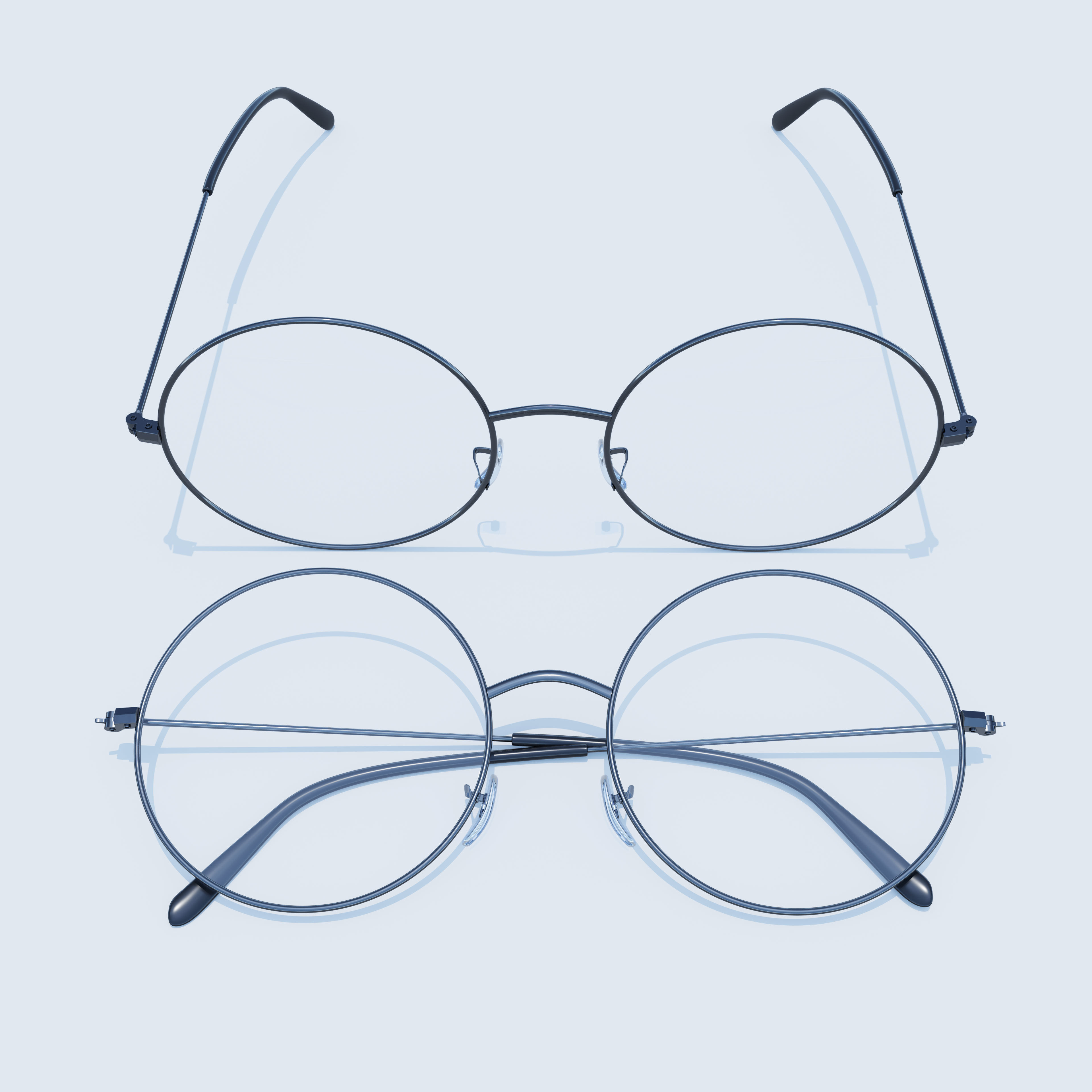 Sunglasses round 3D model_4