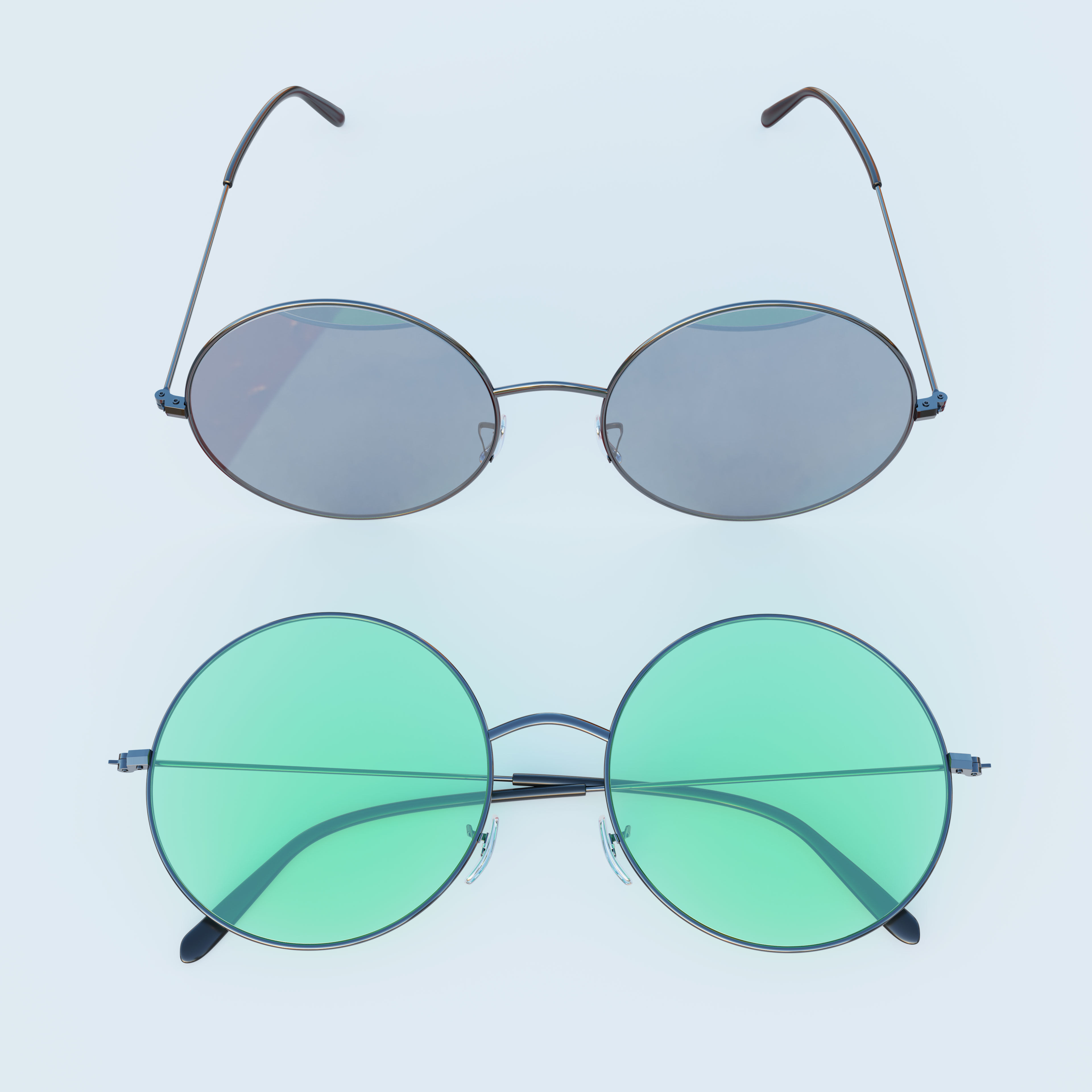 Sunglasses round 3D model_3
