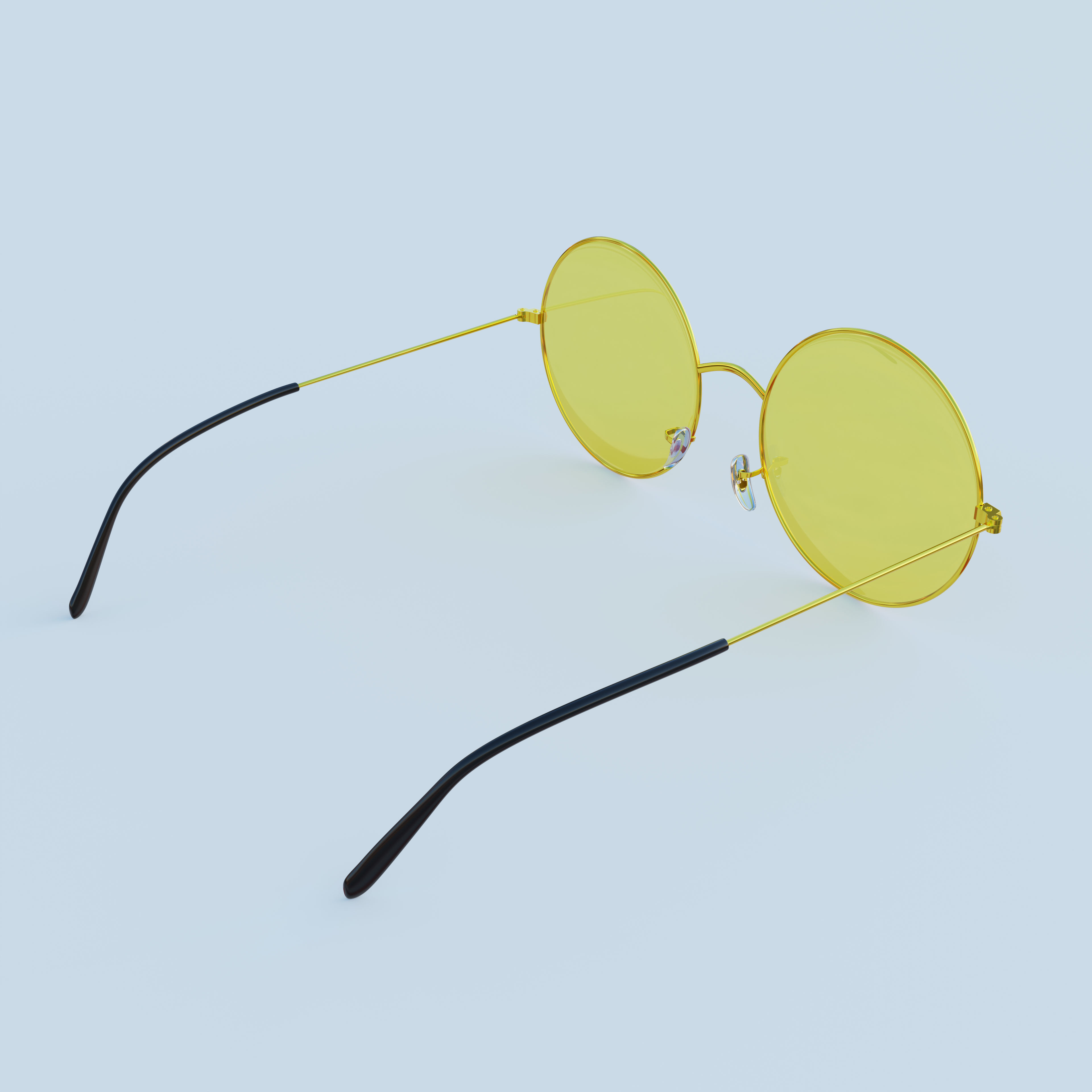 Sunglasses round 3D model_2