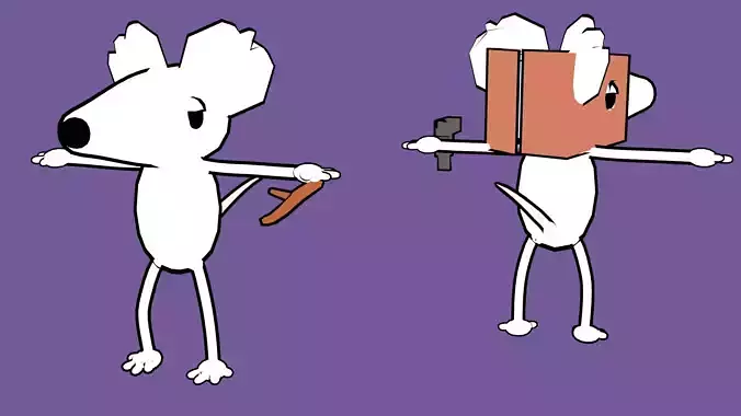 Cartoon rat 3D model