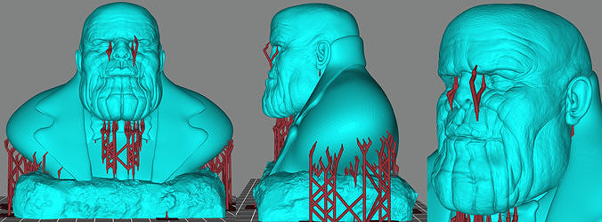 Thanos bust in suit Free 3D print model