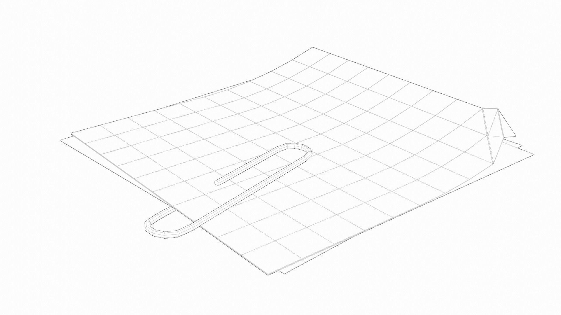 Coloured paper with paperclip Free low-poly 3D model_5