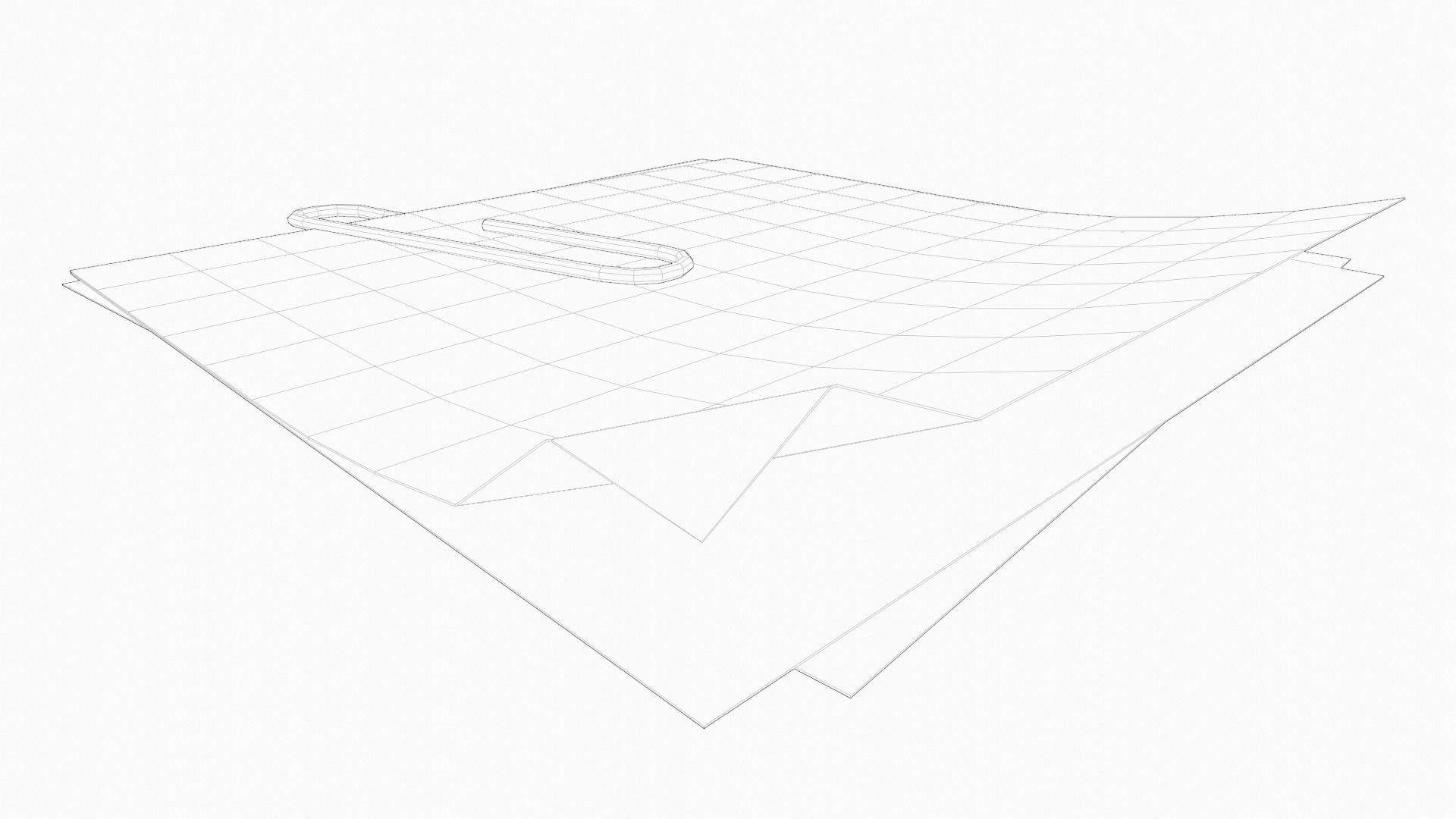 Coloured paper with paperclip Free low-poly 3D model_6