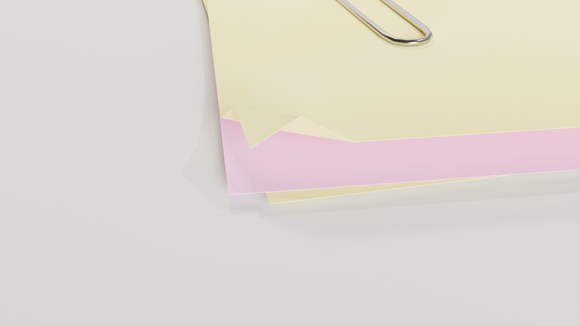 Coloured paper with paperclip Free low-poly 3D model_2